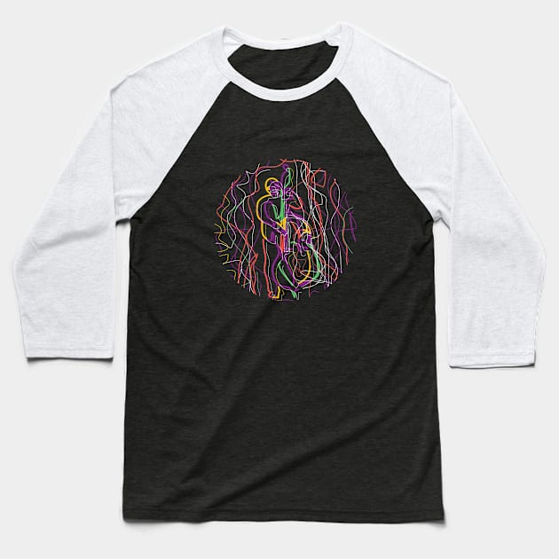 Abstract Colorful Bass Musician Baseball T-Shirt by jazzworldquest